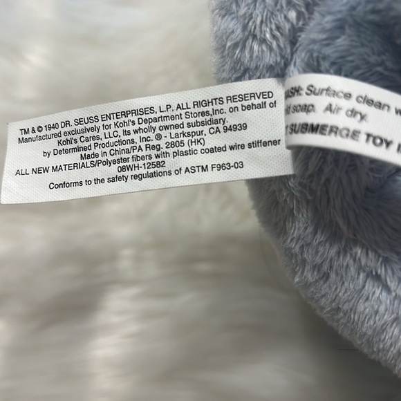 Dr. Seuss Horton Hears A Who 11" KOHLS Cares for Kids Elephant Plush - Picture 9 of 11